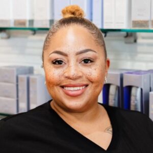 Denise Dawson is a licensed esthetician, laser practitioner, and master Hydrafacialist at Atlanta's Natural Body Spa + Med Spa Smyrna location.