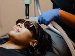 Woman receiving Erbium Skin Resurfacing at Natural Body Spa + Med Spa in Atlanta
